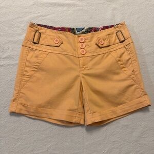 Women's Juniors Size 3 Copper Key Cotton-Blend Zip and Button-Up Cuffed Shorts